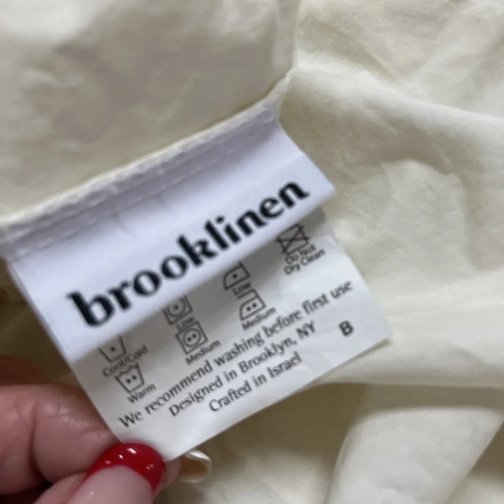 Brooklinen Duvet Cover Ivory White Queen 100% Cotton Percal Classic Comfort